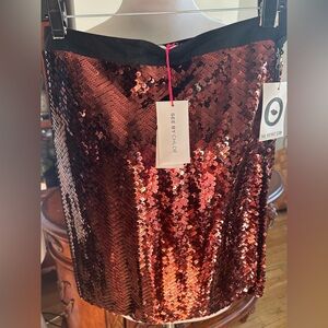 See By Chloe burgundy sequined skirt